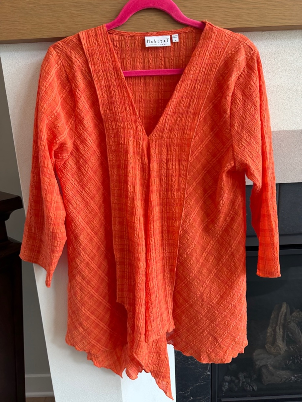 Habitat Orange Textured V-Neck Tunic Top